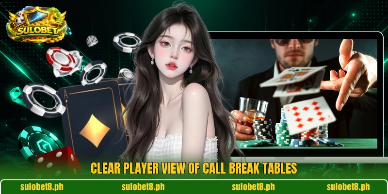 Clear player view of Call Break tables Clear player view of Call Break tables