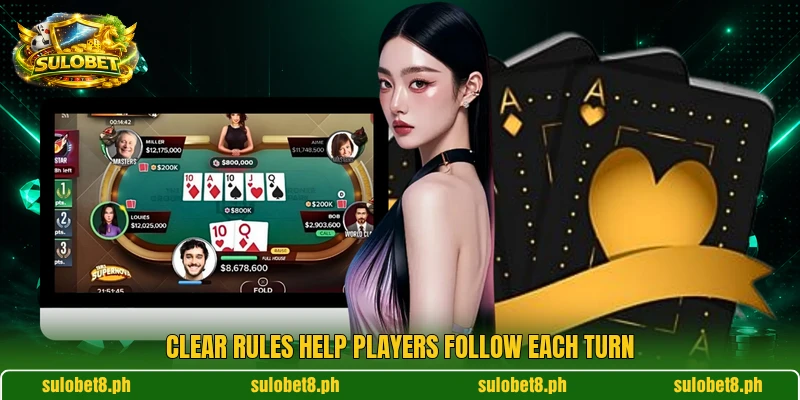 Clear rules help players follow each turn Clear rules help players follow each turn