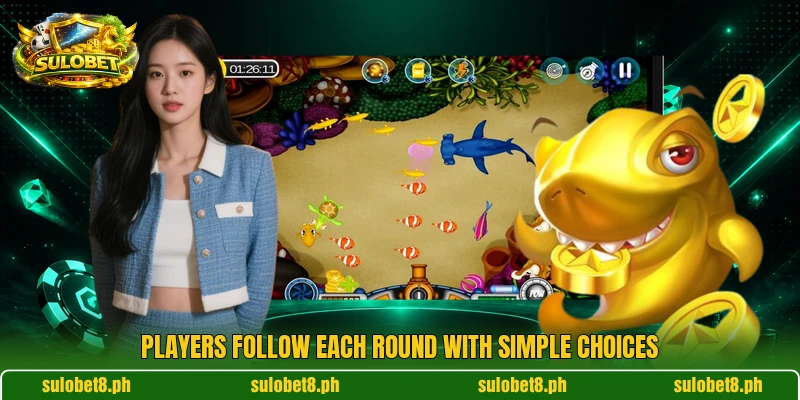 Players follow each round with simple choices Players follow each round with simple choices