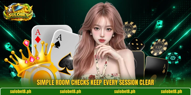 Simple room checks keep every session clear Simple room checks keep every session clear